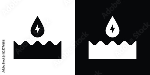 Hydraulic energy icon Illustration Pixel vector graphics - Vector.