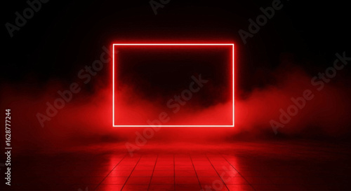 red smoke feature stage glowing squrare border background