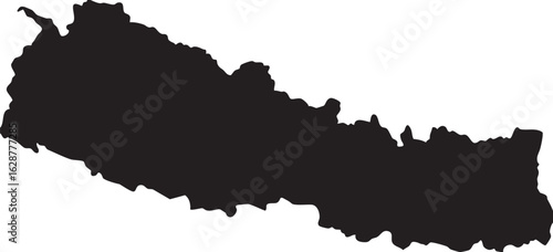 Nepal Black Silhouette Vector Map