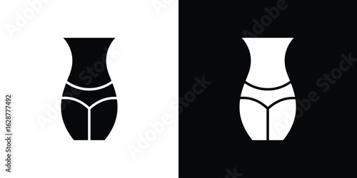 Female hips and waist icon Illustration Pixel vector graphics - Vector.