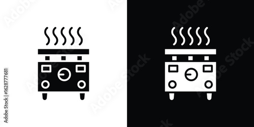 Electric hot plate icon Illustration Pixel vector graphics - Vector.