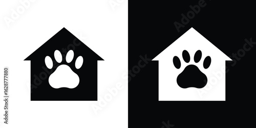 Dog Shelter icon Illustration Pixel vector graphics - Vector.