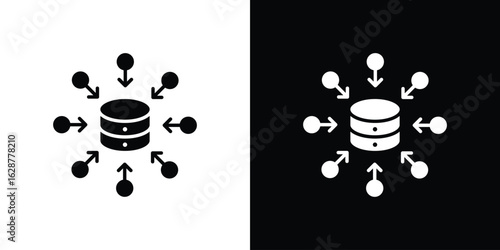 Data aggregation icon Illustration Pixel vector graphics - Vector.