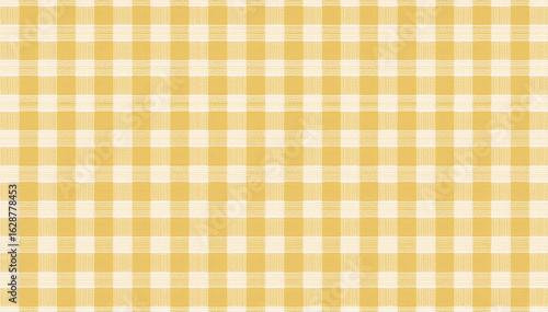 Seamless yellow gingham plaid pattern with alternating square textures, ideal for fabric, textiles, picnic themes, vintage decor, or cheerful backgrounds.