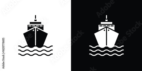 Cargo ship icon Illustration Pixel vector graphics - Vector.