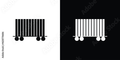 Cargo wagon icon Illustration Pixel vector graphics - Vector.