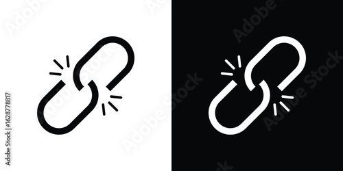 Broken link icon Illustration Pixel vector graphics - Vector.