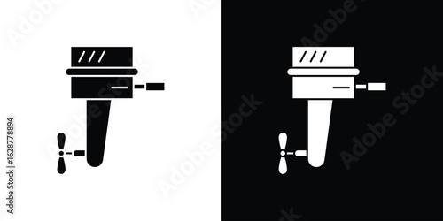 Boat Engine icon Illustration Pixel vector graphics - Vector.