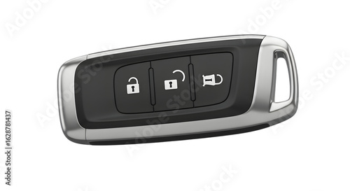 Art of modern car key fob isolated on transparent background