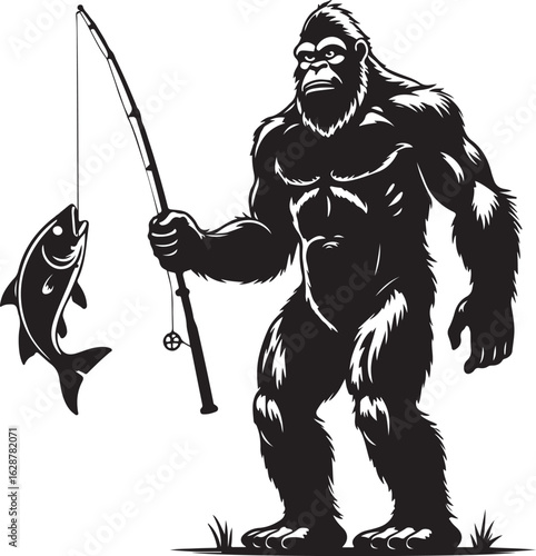 Bigfoot Fishing Silhouette