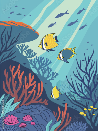 seamless background with fishes