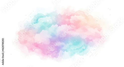 An artistic watercolor cloud paint dreamy color combination 