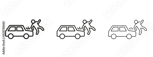 Frontal crash icon element Illustration. Trendy Symbol for Design
