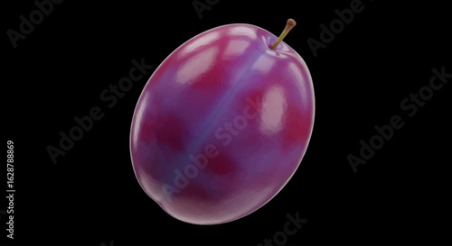 purple grape fruit isolated on a black background 
