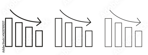 Decrease icon element Illustration. Trendy Symbol for Design