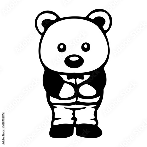 Bear Groom Husband Wedding Marriage Suit Shy Cute