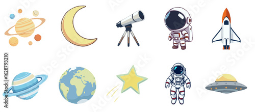 Galaxy & Space Objects - Vector Set