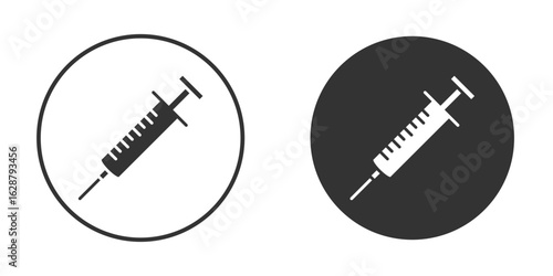 Vaccination icon in black round