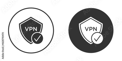 Virtual private network icon in black round