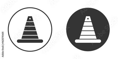 Traffic Cone icon in black round