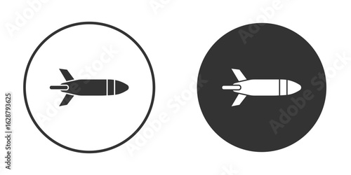 Torpedo icon in black round
