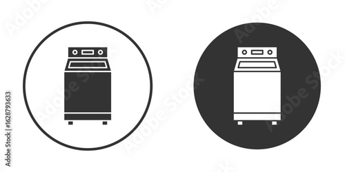 Top load washer icon in black round