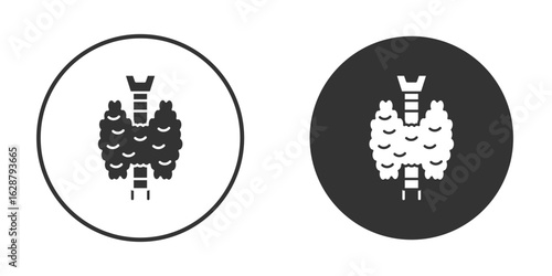 Thyroid gland icon in black round