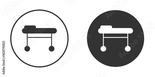 Stretcher icon in black round
