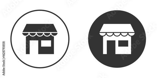 Store icon in black round