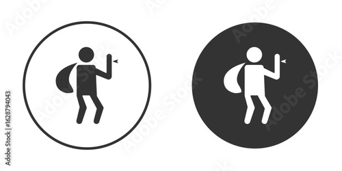Robbery icon in black round