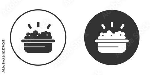 Risotto icon in black round