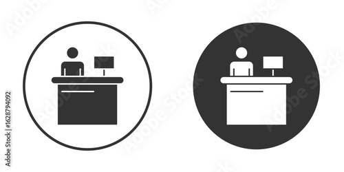 Reception icon in black round