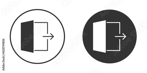 Logout icon in black round