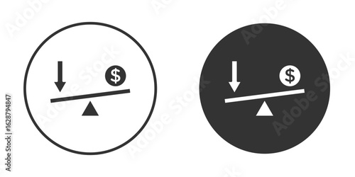 Leverage icon in black round