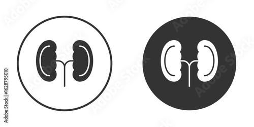 Kidney icon in black round