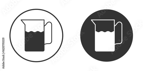 Jug icon in black round