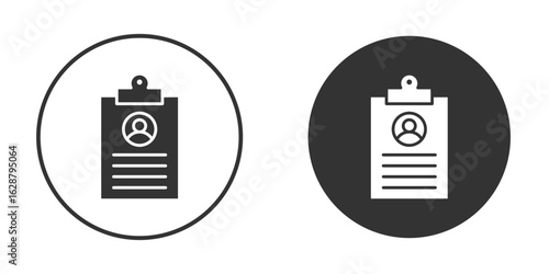 Insurance policy icon in black round