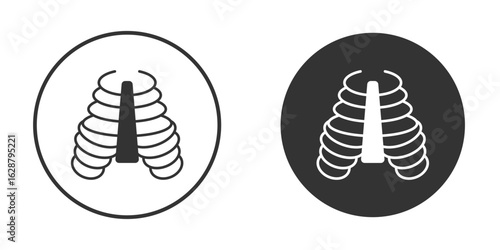 Human Ribs icon in black round