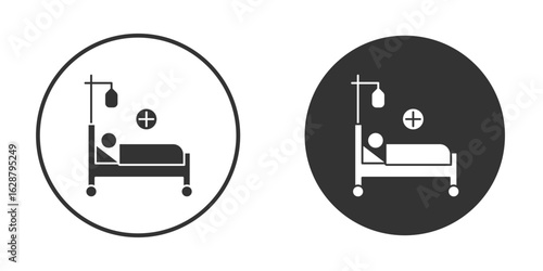 Hospitalized icon in black round