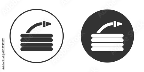 Hose icon in black round