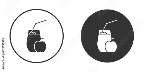 Fresh smoothie icon in black round