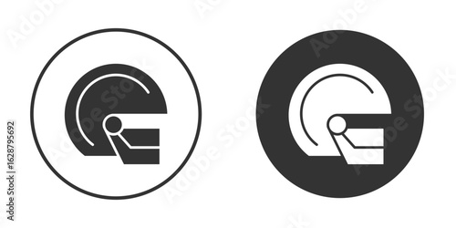 Football helmet icon in black round