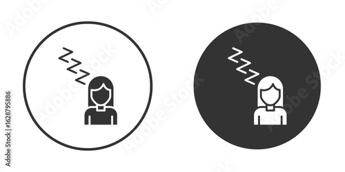 Fatigue icon in black round
