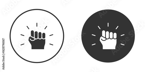 Empowerment icon in black round