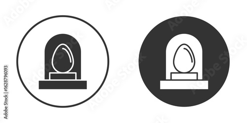 Egg incubator icon in black round