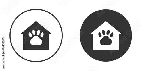 Dog Shelter icon in black round