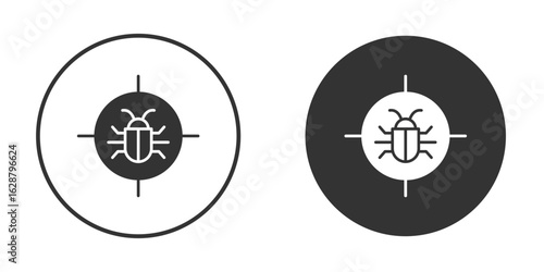 Debug icon in black round
