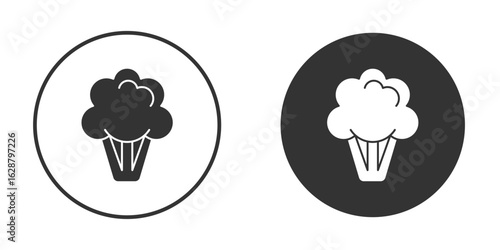 Cauliflower icon in black round
