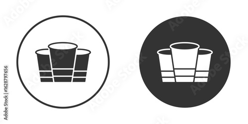 Beer pong icon in black round