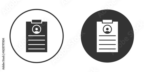 Application form icon in black round